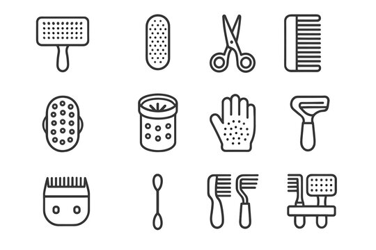 Rake pet care blade tray vector nail icon curved grooming insert