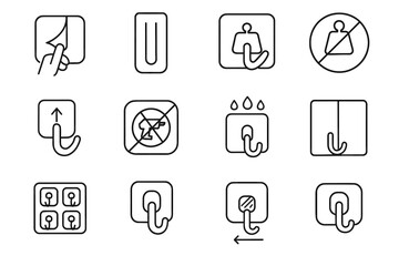 Icons strip icon adhesive limit removable action vector wall repositionable symbol hook