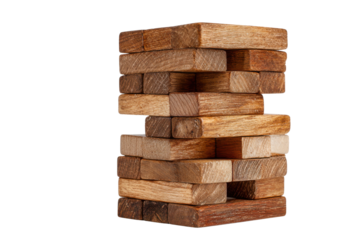 Stacked Light Brown Wooden Planks Cut Into Rectangular Blocks On Black Background