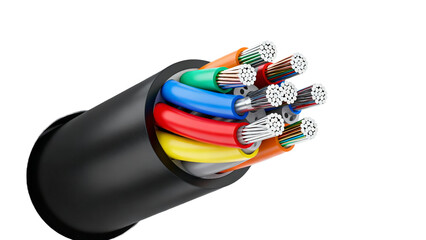 Multicolor Insulated Electrical Cable with Connectors
