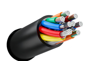 Multicolor Insulated Electrical Cable with Connectors