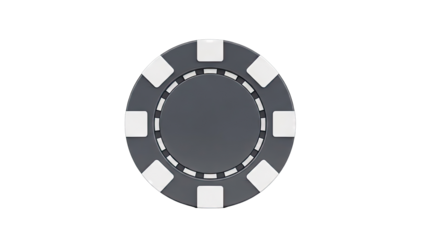 Gray and White Poker Chip