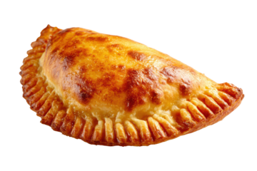 Golden Brown Crimped Edged Savory Pastry with Flaky Crust Close Up