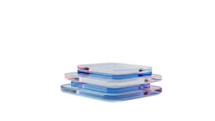 Stacked Clear Acrylic Coasters with Colorful Hues Product Shot