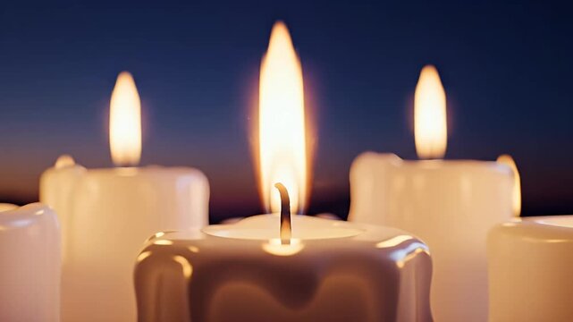 Holy Tuesday sacred background with steady candle flames and quiet contemplative Christian mood