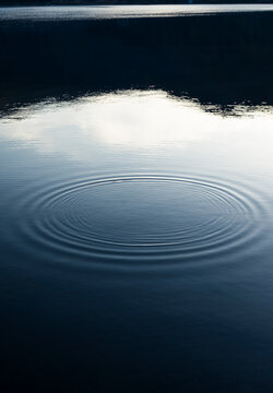 Calm Water Ripples on Quiet Lake Surface