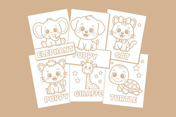 A collection of animal drawings for kids to color and learn