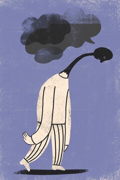 Burnout human Silhouette with Match Head