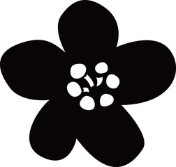 梅の花のシルエットベクターイラスト