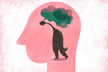 Burnout human Silhouette with Match Head inside a human head