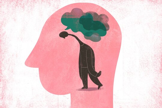 Burnout human Silhouette with Match Head inside a human head