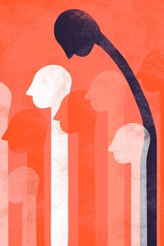 Burnout human Silhouette with Match Head inside a human head