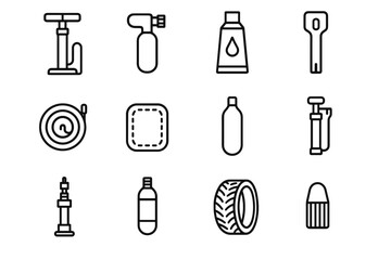 Valve remover bike inner pump boot tire presta vector icon tube tools