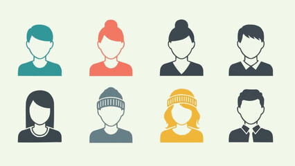 Diverse Group of People Avatars Representing Different Individuals.