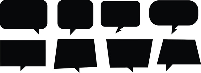 Set of speech bubbles text message conversation balloon vector illustration