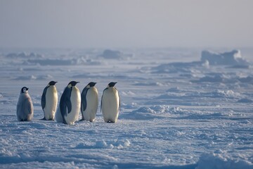Emperor penguins on Antarctic sea ice in the Weddell Sea