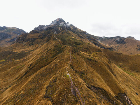 Drone Perspective of Highland Trail and Mountain Ridge