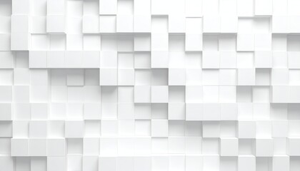 Obraz premium A smooth, textured white wall featuring a pattern of protruding cubic shapes in various arrangements
