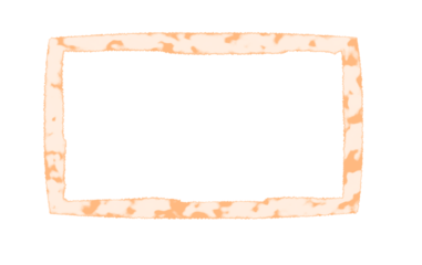 A pastel orange frame illustration with subtle dots, isolated on a transparent background, creating a soft and playful decorative border.