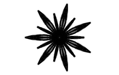 A delicate black flower petal illustration isolated on a transparent background, expressing elegance and natural beauty.