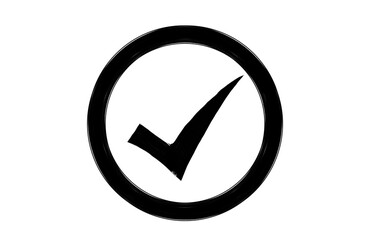 A black circular checklist icon with a check mark, isolated on a transparent background, representing confirmation and completion.