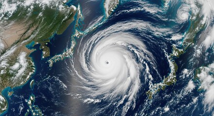 Powerful Hurricane Storm System Seen from Satellite View