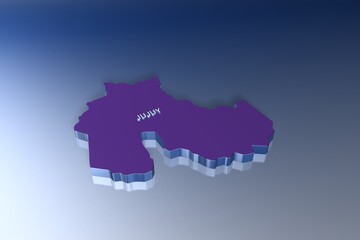 Map of Argentina Province Jujuy in 3D Illustration