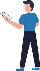 illustration of a Person Checking Item
