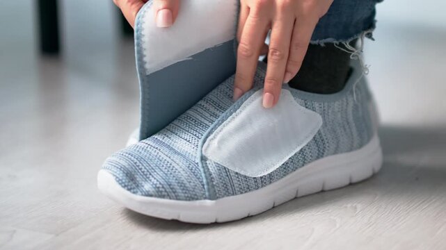 Woman With Diabetes Wearing Special Shoes