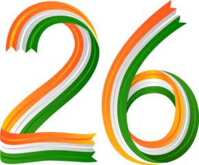 Creative 26 January Republic Day Tricolour Number Design