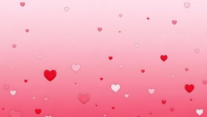 Beautiful red heart shapes on pink background