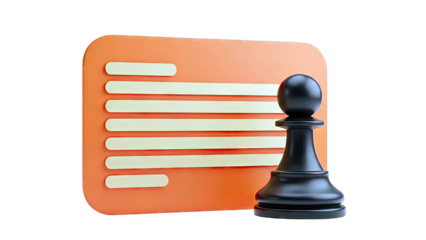 Black Pawn Chess Piece Next to Orange Checklist Board