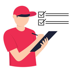 Person Checking Item illustration