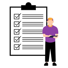 Person Checking Item illustration