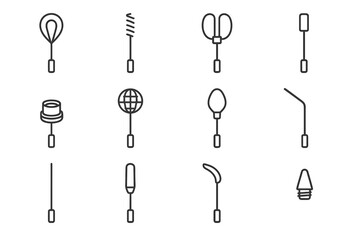 Stir whisk loop icons curved attachment head frother blade icon mesh tip