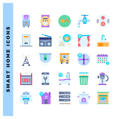 25 Smart Homes Flat icon pack. vector illustration.