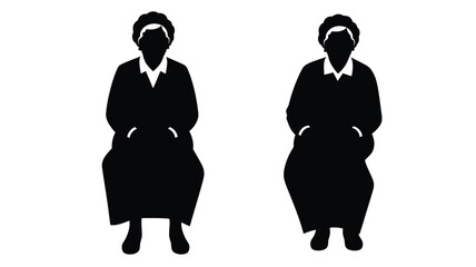 Two women in traditional clothing facing forward a striking silhouette © MdGolam