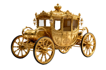 Elaborate Golden Ornate Royal Carriage