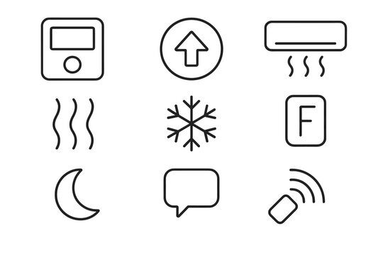 Auto vector light heat temperature climate wave digital night snowflake icon navigation