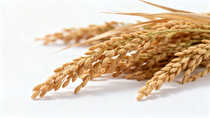 Close-up of Plump Golden Rice Ears