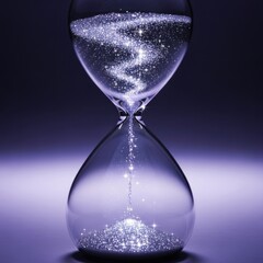 Hourglass with sparkling sand