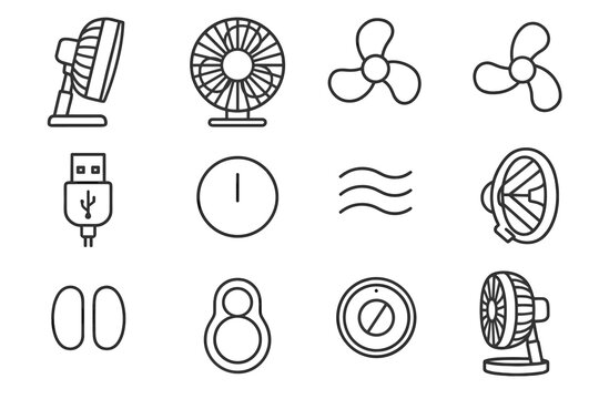 Button icon portable vector loop speed clip fins desk ring fan guard