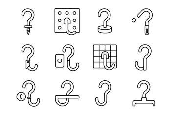 Magnetic mount hanger button icon wall hook groove vector panel removable