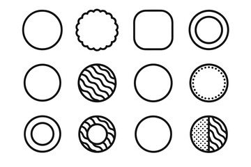 Obraz premium Round icons trivet edge silicone vector ring solid center icon disk small