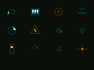 12 Electric Vehicle (EV) and Green Energy Technology Icons - Battery and Charging Station Vector Set