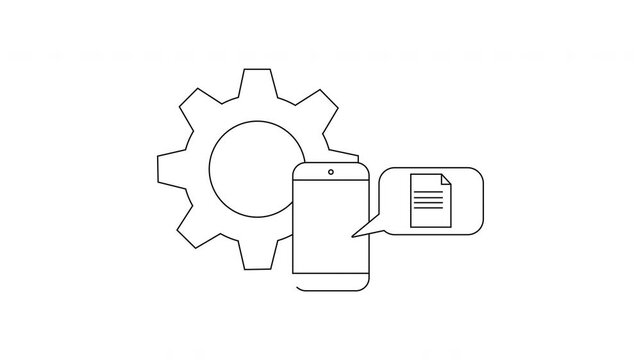 Mobile App Settings and Configuration Outline Animation.