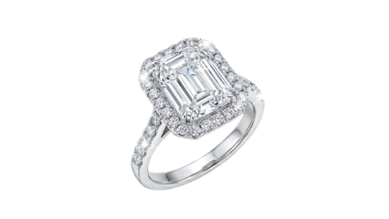 “Luxury Diamond Engagement Ring Isolated on Transparent Background”