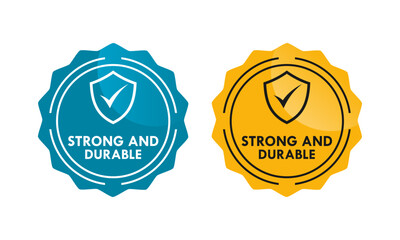 Certification seal badge with a shield and checkmark, indicating a product is strong, durable, tested, and high-quality.