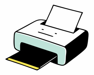 Minimalist of a printer with paper tray extended flat