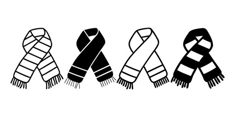 Black and white scarf striped solid